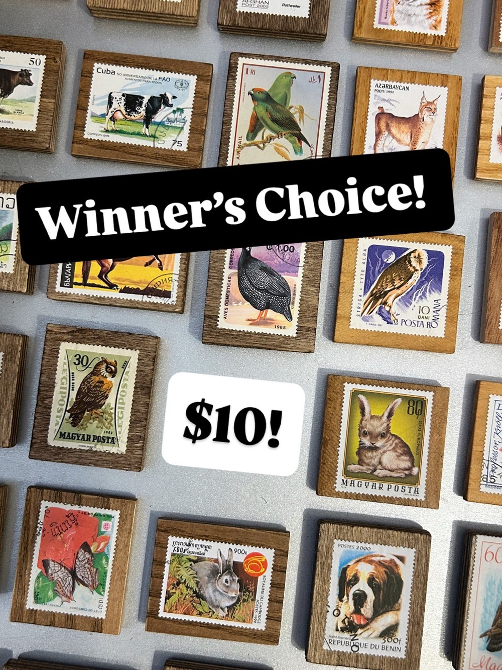 Vintage Postage Stamp Magnets – Winner’s Choice $10 each!